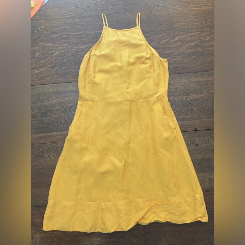 LOFT Yellow Midi Party Dress Size 4